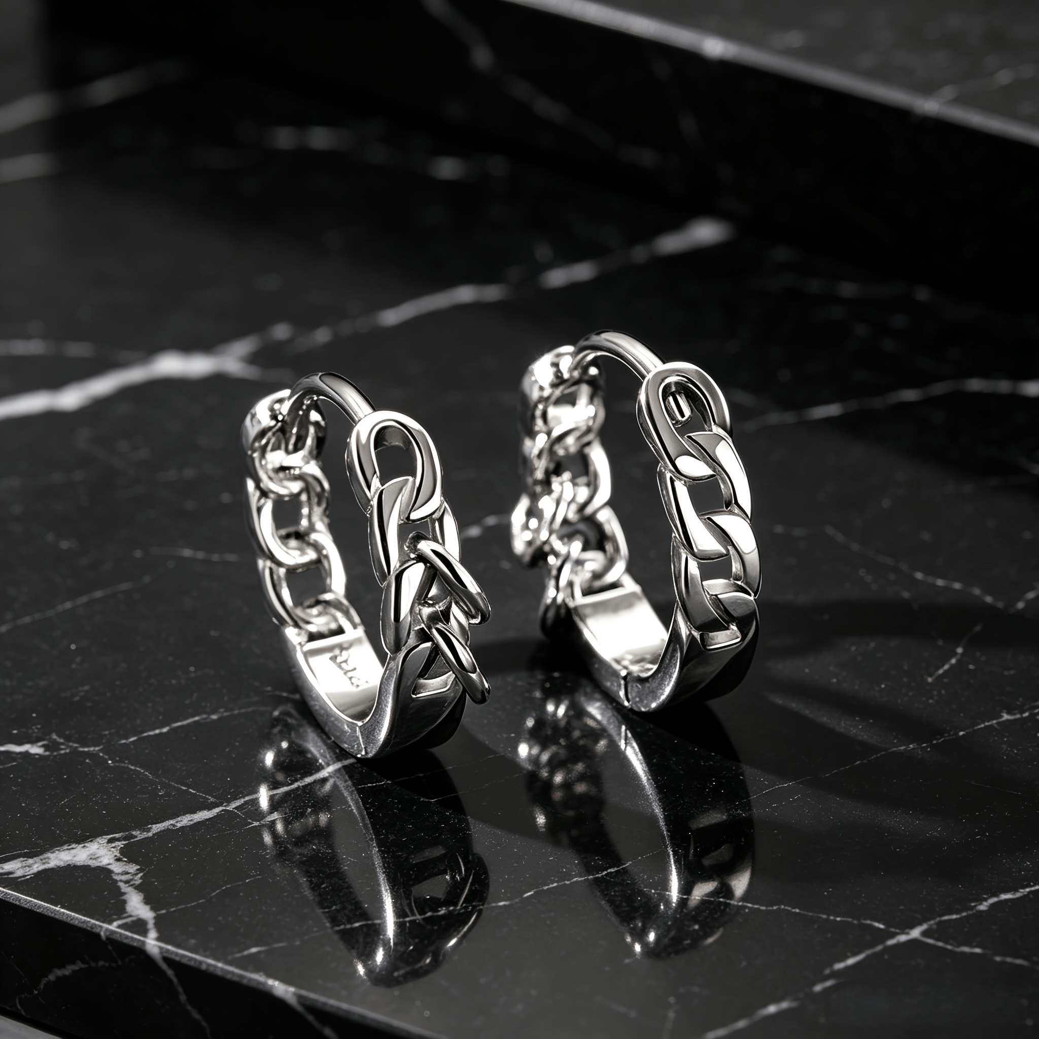 Women's Silvery NK Hoop Earrings, Versatile Daily Wear